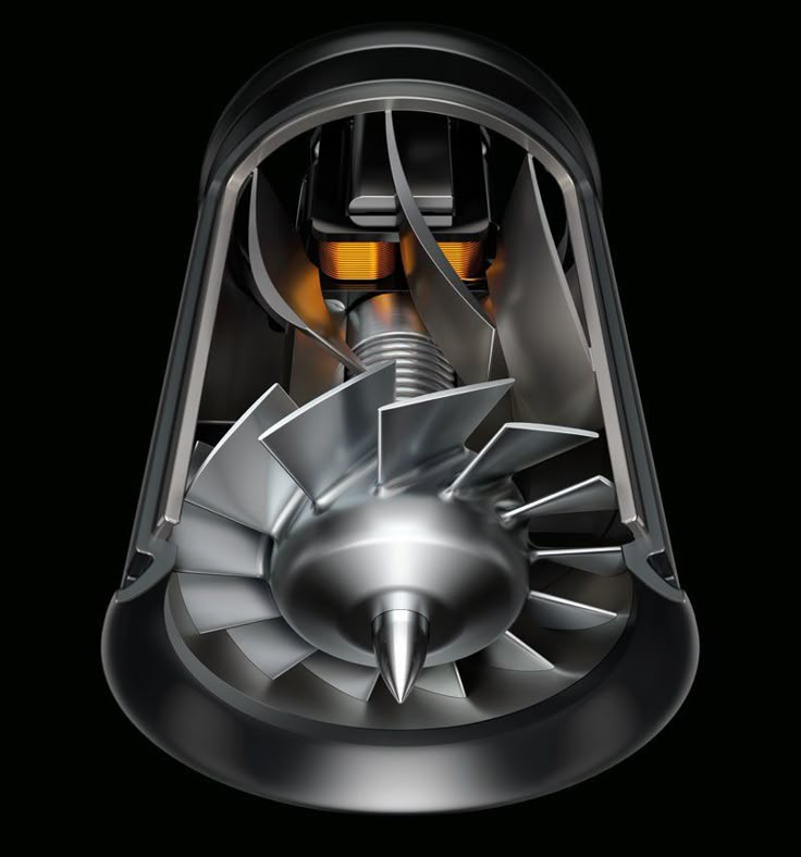 Cutaway view of the ZYRE brushless motor impeller inside its housing