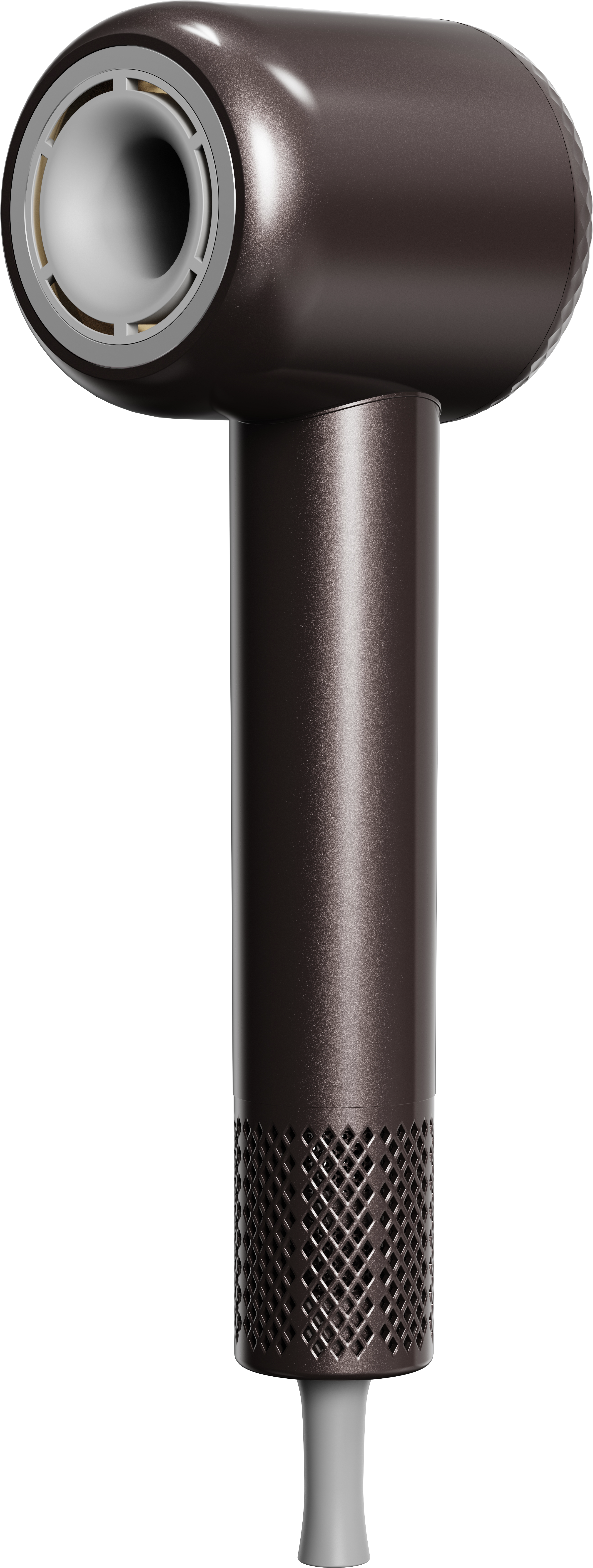 Brown hair dryer on a white background